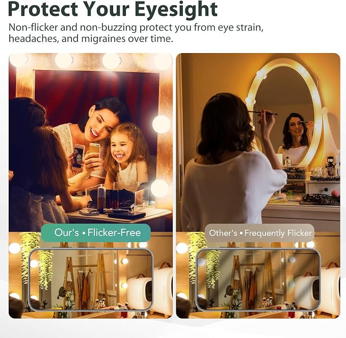 DEGNJU LED Vanity Light Bulbs, 60W Equivalent, Bathroom Light Bulbs 2700K Soft White, 800 Lumens, G25 Globe Bulb for Makeup Mirror, Round Shape, 7W, 120V, Non-Dimmable, 10 Pack