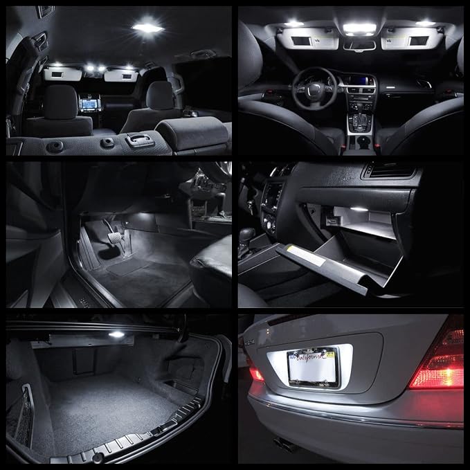 LED Interior Lights Kit for Chevy Camaro 2010 2011 2012 2013 2014 2015 Super Bright 6000K Dome Trunk License Plate Lights White Interior LED Light Bulbs Package + Install Tool