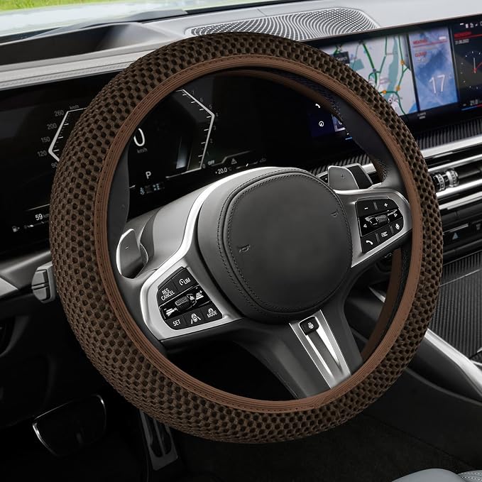 Elastic Stretch Steering Wheel Cover, Steering Wheel Cover, 15" Breathable Auto Steering Wheel Protector, Universal Car Accessories Comfortable Non-Slip Vehicle Steering Wheel Covers for Women Men