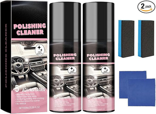 Polishing Cleaner Car Interior Spray,Car Interior Cleaner Spray(2PCS) | Polishing Cleaner, 100ml, Interior Multi-Purpose Car Cleaner, Total Car Interior Cleaner Rejuvenation