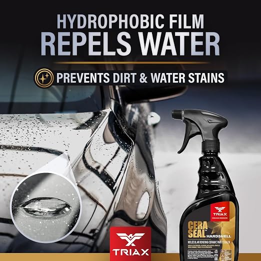 TRIAX Nano Ceramic Paint Sealer & Protector - Hardshell Cera Seal Nano and Protector - Deep Reflective Shine - 100% Hydrophobic - UV Shield - Scratch Resistant (23 Ounce)