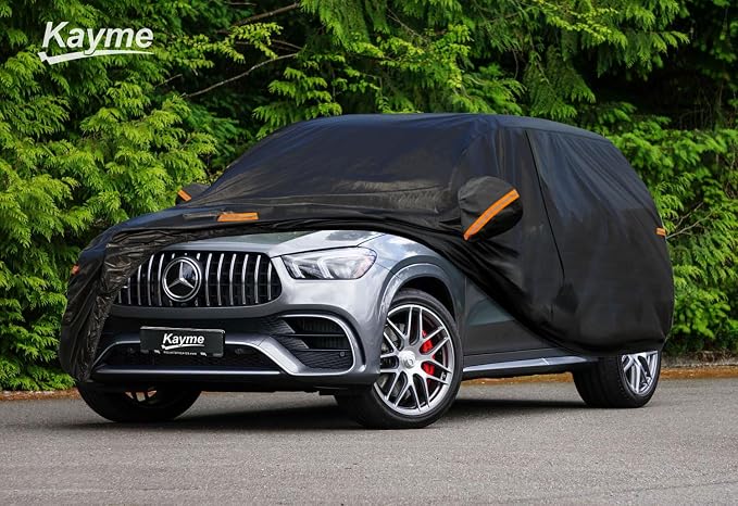 Kayme 7 Layers SUV Car Cover Custom Fit for Mercedes Benz GLE350 GLE450 GLE43 GLE53 GLE63(2015-2025) Waterproof All Weather for Automobiles, Outdoor Full Cover Rain Sun UV Protection.