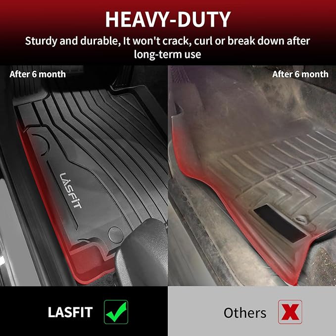LASFIT Floor Mats for Mercedes Benz GLC 2023-2026 (Coupe Only for 2024-2026), GLC300 /GLC350e /GLC43 AMG/GLC 63 AMG S E, All Weather TPE Floor Liners Custom Fit GLC Car Mats, 1st & 2nd Row Set