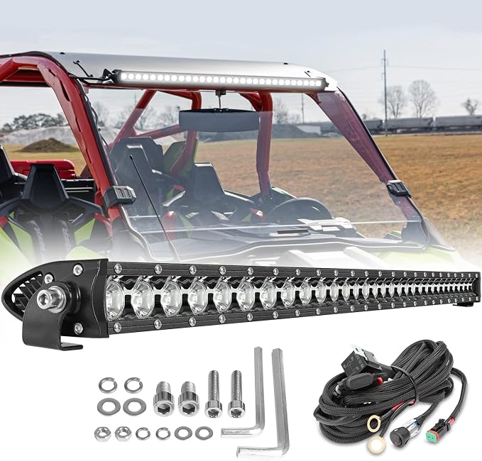 30 Inch Light Bar 2026 Upgraded, Lumimotor Slim Single Row LED Light Bar Spot Beam Off Road Lights for Truck UTV SUV Wrangler F-150 Ranger Explorer 4Runner Tacoma, 3 Years Warranty