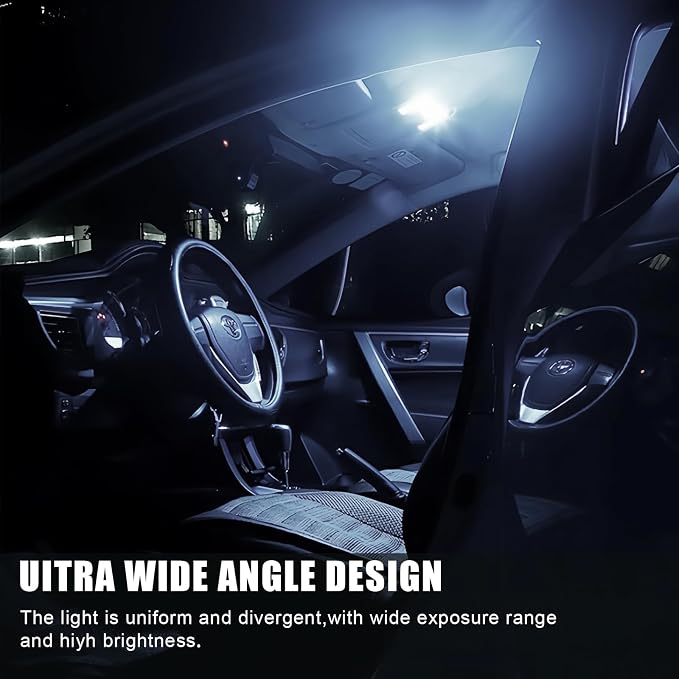 LED Lights for Car 42 PCS Bright White Interior LED Bulbs Kit, T10 31mm 36mm 41mm Reading License Plate Light, Plug and Play for Car Interior Indoor Map Dome Side Marker Bulbs
