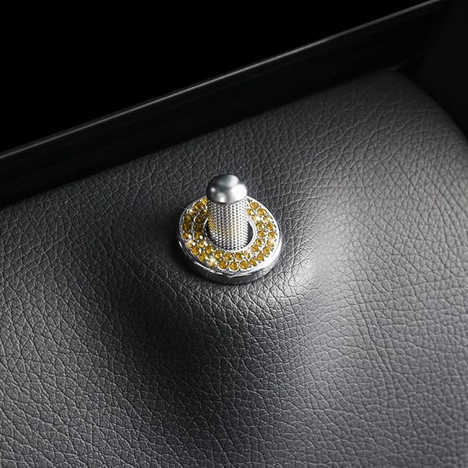 4PCS Bling Inner Car Door Lock Cover Stickers, Rhinestones Pull Rod Bolt Decorations, Crystal Auto Decals for Women Girls, Sparkly Car Door Lock Pin Caps for C Class C200L GLC260 C260L
