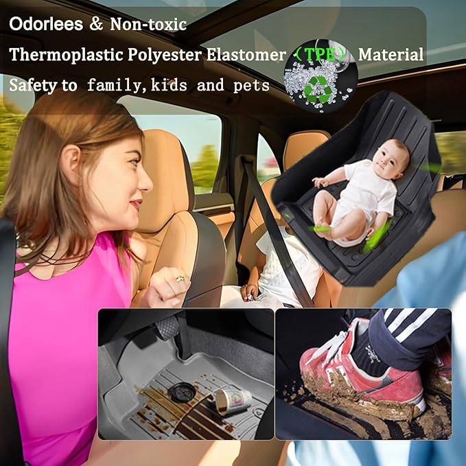 Aiqiying Floor Mats＆Cargo Liners Compatible with Toyota Camry 2012-2017 Modelss，All Weather Waterproof Durable Custom-Fit Trunk Tray Front Rear Rows Full Set Carpet Protection TPE Accessories