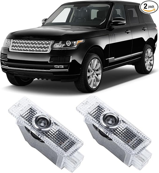 2 Pcs Never Fade Door Light Logo, Projection Ghost Shadow Welcome Puddle Light Compatible with Range Rover 2010-2022 Accessories (Black & White)