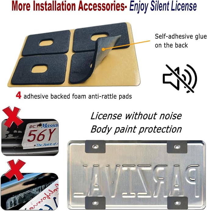 AOOTF License Plate Frame with Light Bar Assembly, Waterproof White | License Plate Light Lamp Bulbs, Aluminium Carbon Fiber Car Tag Holder Mount Kit, For Truck SUV Trailer, 12V, Screws Caps