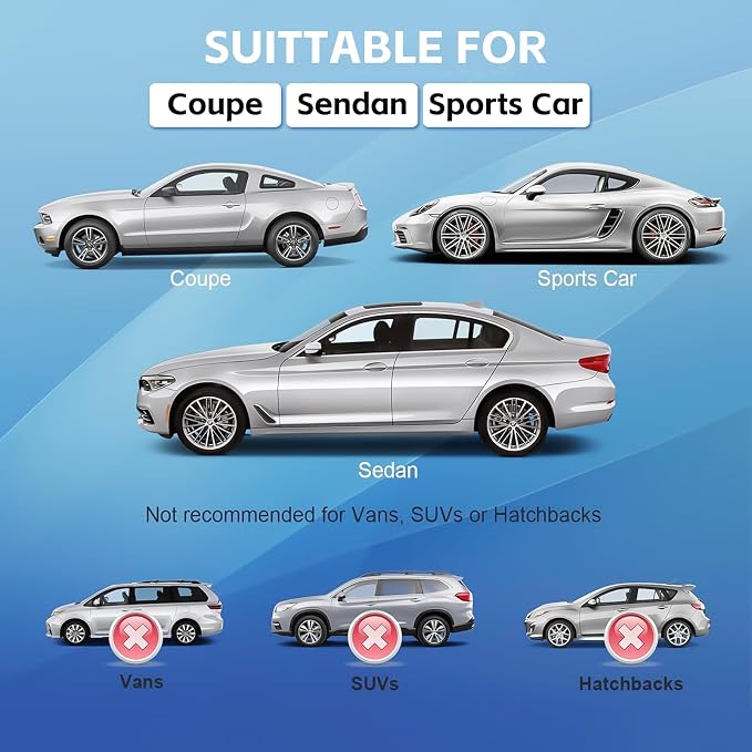 Car Cover for Sports Car Coupe Sedan Waterproof All Weather, Universal Fit Nissan Versa/350z/370z/240SX, Audi TT, Toyota 86/Celica, Subaru BRZ,Hyundai Accent, Porsche 718/Boxster etc.