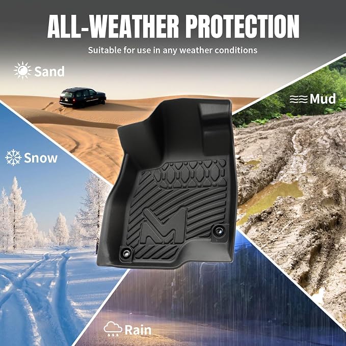 Floor Mats & Cargo Liner Custom for 2025-2026 Chevy Equinox (Not EV) & GMC Terrain, TPE Automotive All Weather Cover Protection Waterproof Black Floor Liner Front & Rear Row Full Set Car Mats, 4PCS