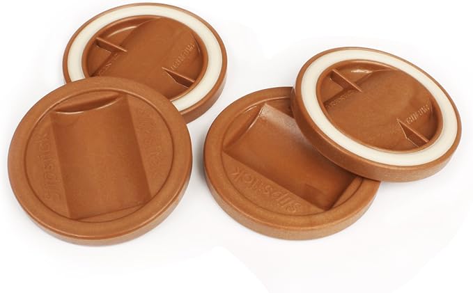 Slipstick CB840 3-1/4 Inch Bed Roller / Furniture Wheel Gripper Caster Cups (Set of 4) Caramel Color,Large