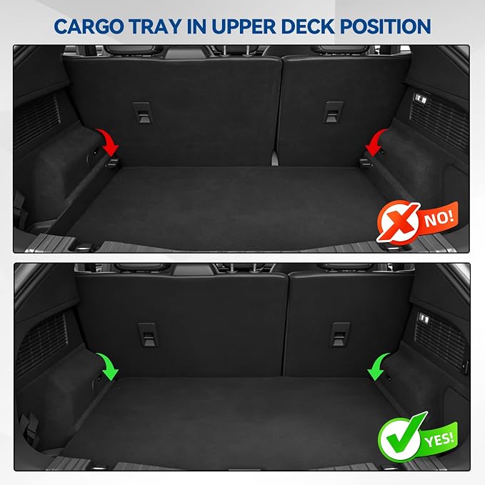 Custom Fit Floor Mats for 2015-2018 Jeep Cherokee(Only Fit Cargo in Upper Deck Position), All Weather TPE Floor Liners & Trunk Mat & Backrest Protectors & Door Sill Guard, Interior Accessories