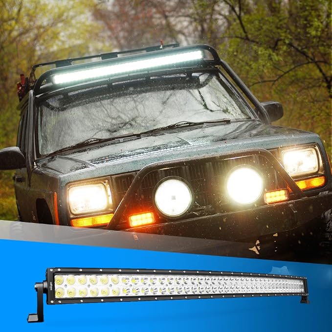 LED Light Bar Nilight 42Inch 240W Curved LED Work Light Spot Flood Combo LED Lights Led Bar Driving Fog Lights Jeep Off Road Lights, 2 Years Warranty
