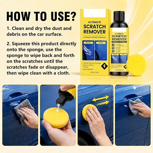 2Pcs Car Scratch Remover,Scratch Repair Paste for Vehicles, Professional Grade Car Scratch Repair Remover, All Paint Colors Polishing Kit, Quick Repair Scratches and Restore Shine