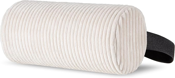 HIGOGOGO Lumbar Roll Lumbar Support Pillow for Office Chairs, Cars, and Gaming Chairs, Back Cushion with Washable Cover & Adjustable Strap to Relieve Back Pain and Improve Posture, 11"x6"x5", Beige