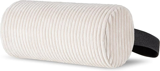 HIGOGOGO Lumbar Roll Lumbar Support Pillow for Office Chairs, Cars, and Gaming Chairs, Back Cushion with Washable Cover & Adjustable Strap to Relieve Back Pain and Improve Posture, 11"x6"x5", Beige