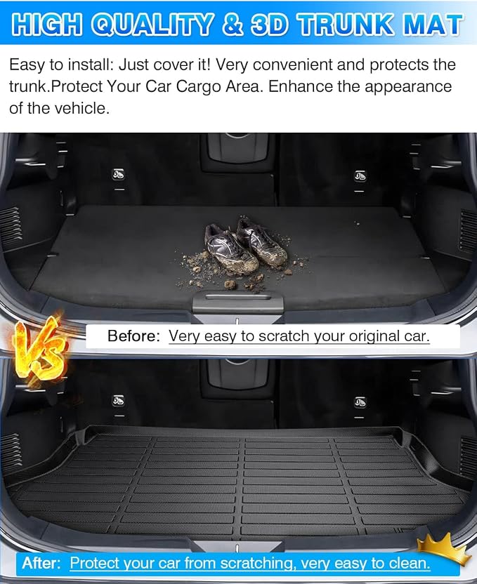 Cartist Cargo Liner Custom Fit for Nissan Rogue SV S SL 2014-2020 All Weather Trunk Mat Black for Nissan Rogue Accessories (Not Fit 7-Seat/Rogue Select/Rogue Sport/Hybrid Models)