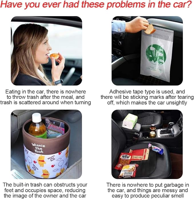 Car Trash Can, Mini Plastics Portable Auto Rubbish Bin with Lid, Leakproof Diamond Design Garbage Holder, Small Waterproof Vehicle Dustbin for Automotive, Kitchen, Home, Office