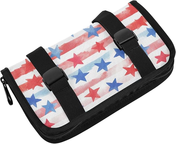 Car Visor Tissue Holder Mask Holder for Car, Car Tissue Box Sun Visor Napkin Holder Car Visor Accessories Adjustable Straps Reusable Durable Easy to Install July 4th Stripes Stars White