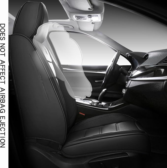 Full Coverage Faux Leather Car Seat Covers Full Set,Automotive Seat Covers for Cars,SUVs Pick-up Truck, Car Seat Cushion, Black Seat Covers,Front Seat Cover,Car Seat Protector