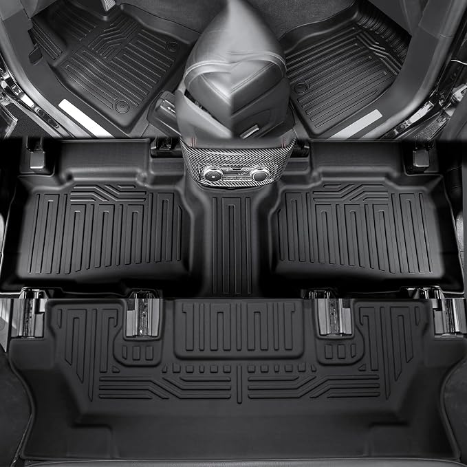 Floor Mats for Ford Explorer 6-Seater 2020-2026, All Weather Floor Mats Trunk Cargo Liner with Backrest Protectors Accessories, Full Coverage Set