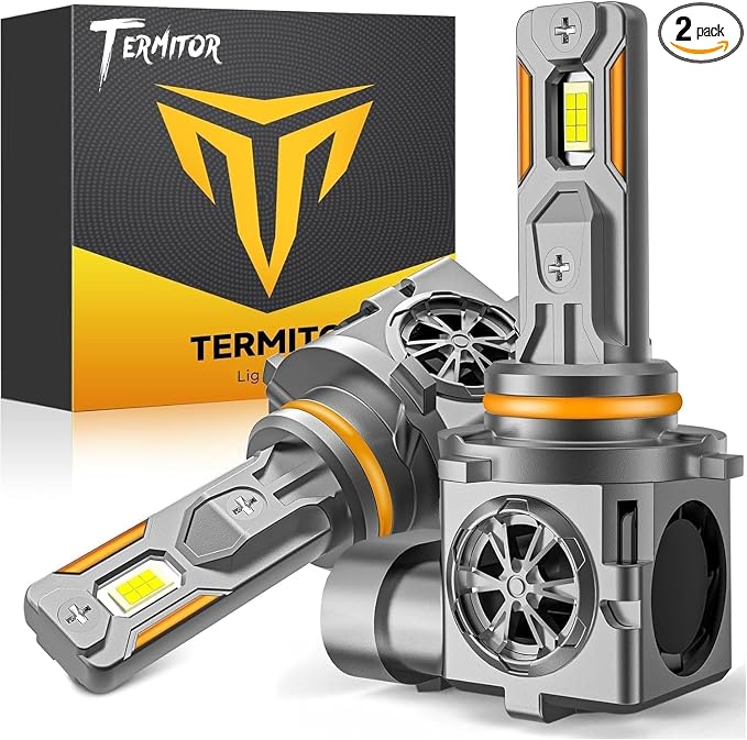 Termitor Latest 9006 Fog Bulbs, 55,000LM Brightness HB4 Off Road Lights | 6500K Cool White, 1:1 Halogen Size 9006 Light Kits, Plug-N-Play, No Adapter Required, IP68 Waterproof, Pack of 2