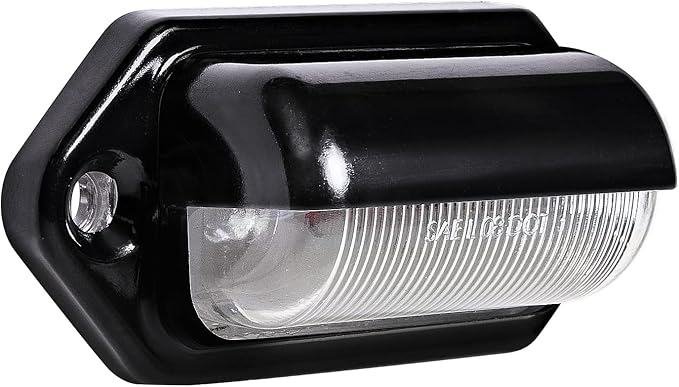 TRUE MODS 1pc Trailer LED License Plate Light [DOT FMVSS 108] [SAE L] [Black-Finish] [Surface Mount] [Waterproof] [12V DC] Courtesy Step License Plate Tag Lights for UTV ATV Trailer Truck RV Boat