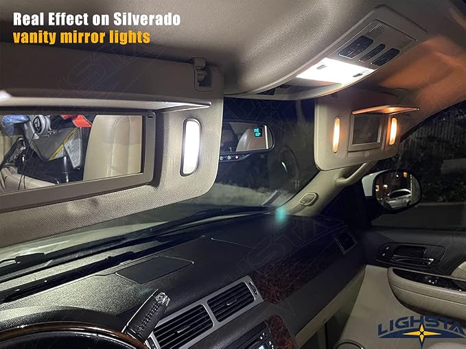 12PCS Super Bright White LED Interior Light Kit Package for Chevrolet Silverado/GMC Sierra 2007 2008 2009 2010 2011 2012 2013 + Cargo Lights + License Plate Lights and Install Tool