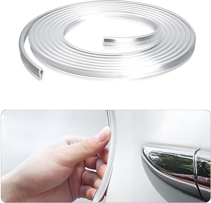 Car Door Edge Guard, 16.4Ft (5M) U Shape Rubber Seal Edge Trim Vehicle Door Protector, Anti-Collision Automotive Protection Door Edge Guard Trim, Universal Car Accessories (Transparent)