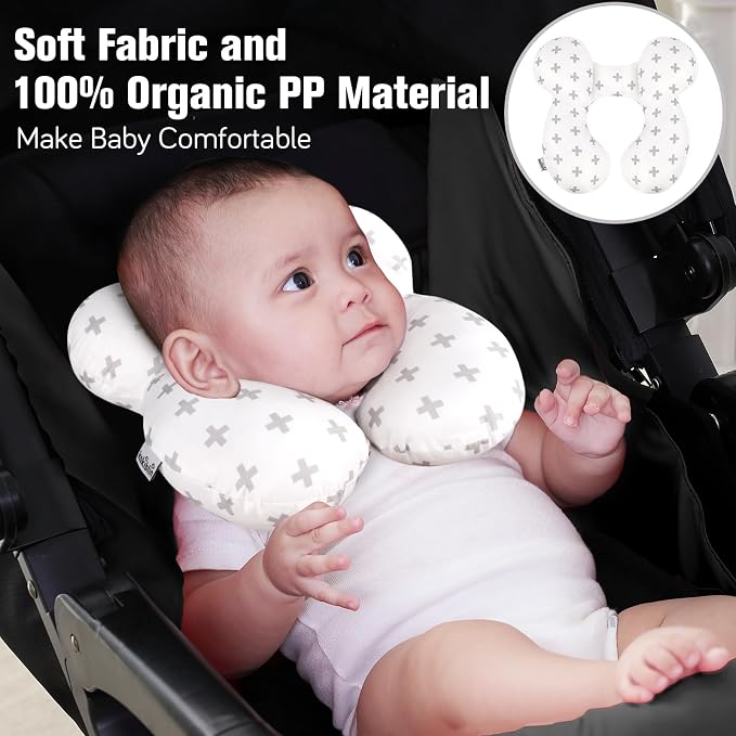 KAKIBLIN Baby Travel Pillow, Upgraded Baby Neck Pillows for Car Seat, Infant Neck Support Pillow for Head and Neck,Newborn Head Support for Car Seat,Pushchair