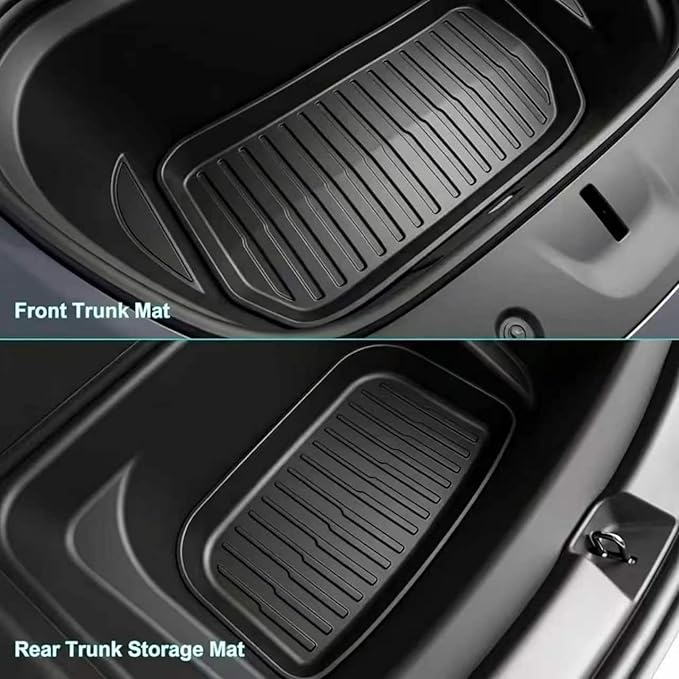 SUPER LINER 9 PCS Floor Mats & Accessories Compatible with Tesla Model Y Juniper 2026 2025, Custom Fit TPE Cargo Liners CabinProtect, All Weather Pet & Child System(Only fit Premium&Performance)