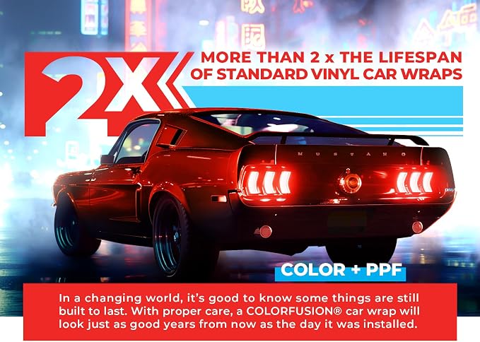 ColorFusion PPF by VViViD, Gloss Sinister Red Dry Apply PPF Vinyl Car Wrap Roll 6ft x 5ft