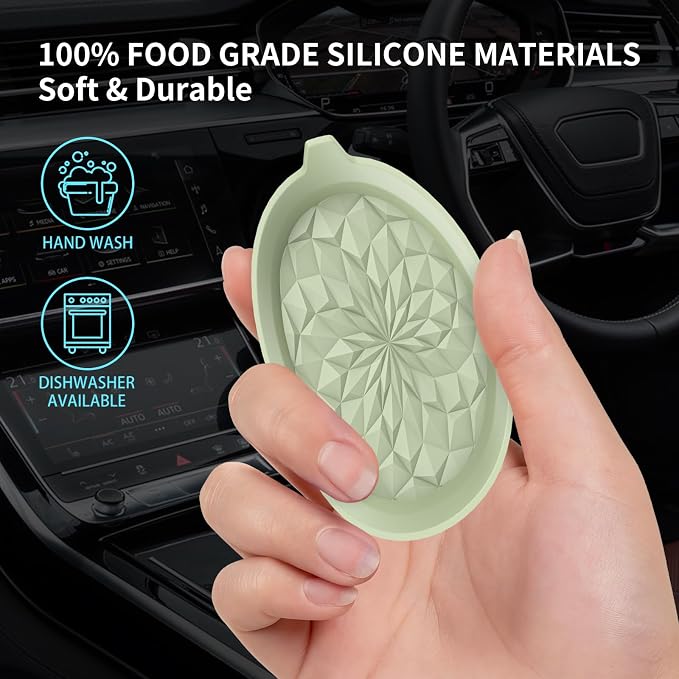 ME.FAN Car Cup Coasters [4 Pack] Silicone Cars Coasters - Universal Non-Slip Recessed Interior Accessories - Cup Holder Inserts Desert Sage