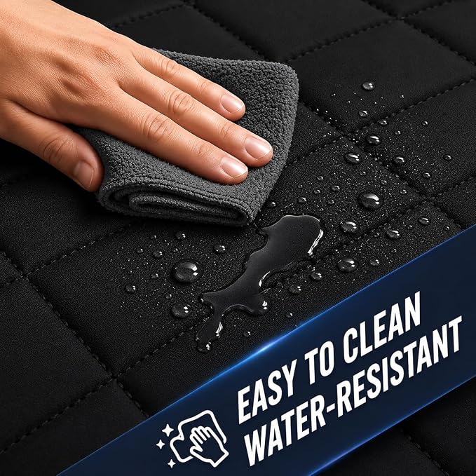 Dog Car Seat Cover & Protector, Pet Back Seat Cover for Cars & SUVs, 56" | Waterproof rear seat cover for dogs, kids & baby boys; fits midsize SUVs & small trucks and protects seats from fur & spills.
