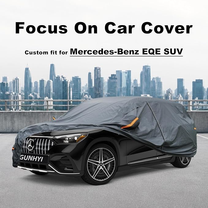 GUNHYI Premium Car Cover Custom Fit Mercedes-Benz EQE SUV, 16 Layers Heavy Duty Car Cover Waterproof All Weather with Zipper Door for Sun Rain Snow Dust Uv Protection