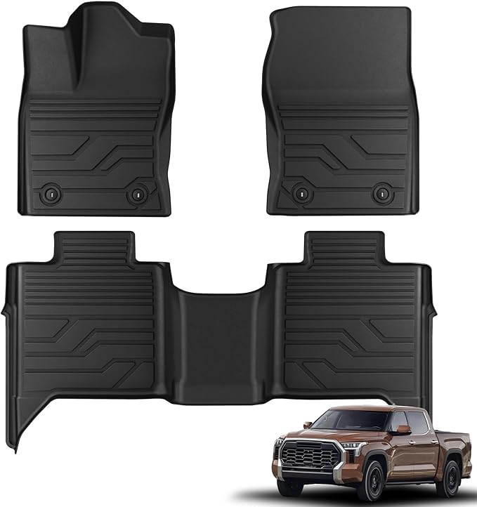 KARPAL Floor Mats for Toyota Tundra 2022-2026 CrewMax Cab, Custom Fit All Weather TPE Floor Liners, 1st & 2nd Row, Tundra SR/SR5/TRD PRO/Limited/Platinum/Castone Accessories