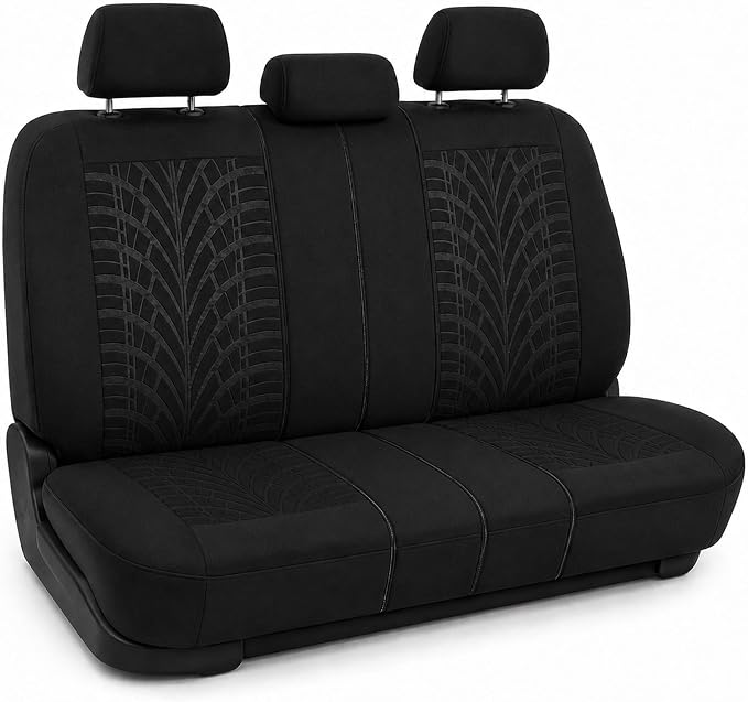 FH Group Rear Set Travel Master Car Seat Covers - Universal Fit, Split Bench Rear Seat, Washable, for SUV, Sedan, Black