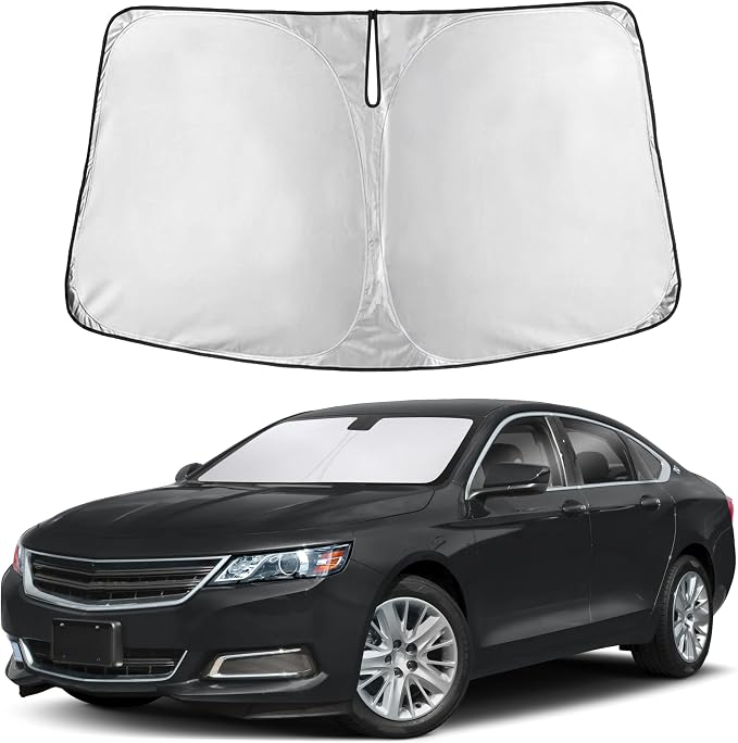 EcoNour Windshield Sunshade Compatible for Chevrolet Impala 2014-2018 2019 2020, Sun Visor for Front Windshield & Window Sun Shade Cover, UV Heat Blocker & Protector, Car Accessories