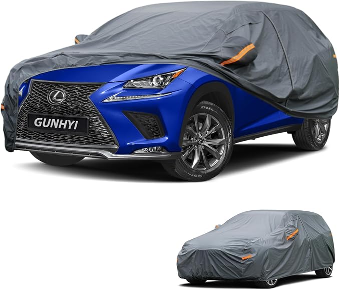 GUNHYI Premium Car Cover Custom Fit Lexus NX, 16 Layers Heavy Duty Car Cover Waterproof All Weather with Zipper Door for Sun Rain Snow Dust Uv Protection