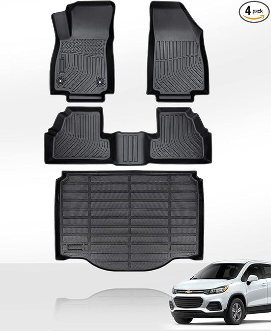 Floor Mats for Chevy Trax 2014-2023 & for Buick Encore 2013-2023 (Not GX) Front 2nd Seat Automotive Cargo Liner 4 Pcs 2014 2015 2016-2021 2022 for Chevrolet & for Buick Encore All Weather Accessories