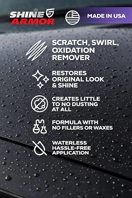 SHINE ARMOR Car Scratch Remover 4oz (2 Pack) - Advanced Car Paint Scratch Repair & Restorer, Revives Faded Paint, Scratch Remover for Vehicles, Corrects Surface Marks & Leaves Streak-Free Gloss