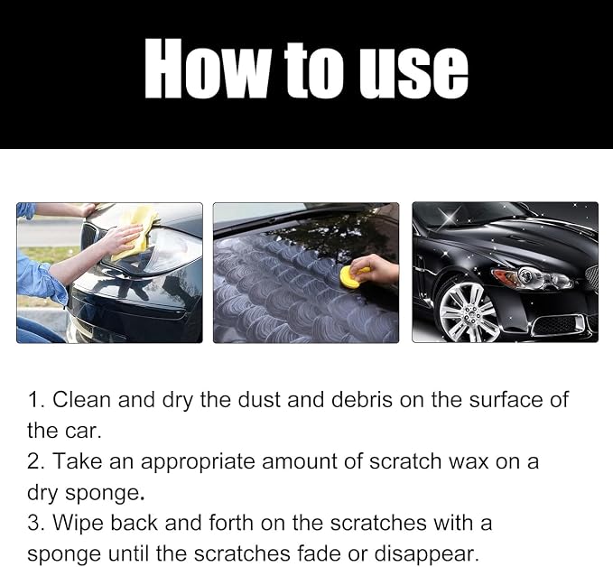 Car Scratch Removal Wax, 2026 New Upgraded scratch remover for vehicles Deep Scratches, Universal Car Paint Polishing Wax Scratch Remover with Wipe and Sponge (2Sets)