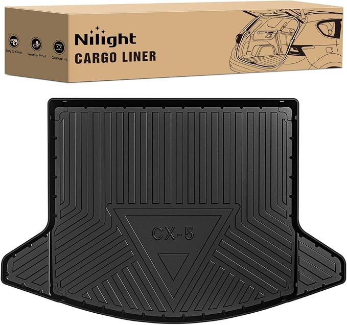 Nilight Cargo Mats for Mazda CX5 CX-5 2017 2018 2019 2020 2021 2022 2023 2024 2025 All Weather Protection Heavy Duty Cargo Liners