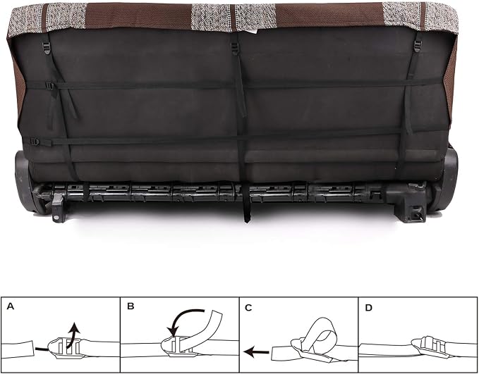 Leader Accessories Saddle Blanket Full Size Truck Bench Seat Cover, Brown | Solid Bench Seat Cover for Pickup SUVs, Heavy-Duty Woven Fabric Protect Dirt, Stains, Universal Fits Ford, Chevrolet, Dodge