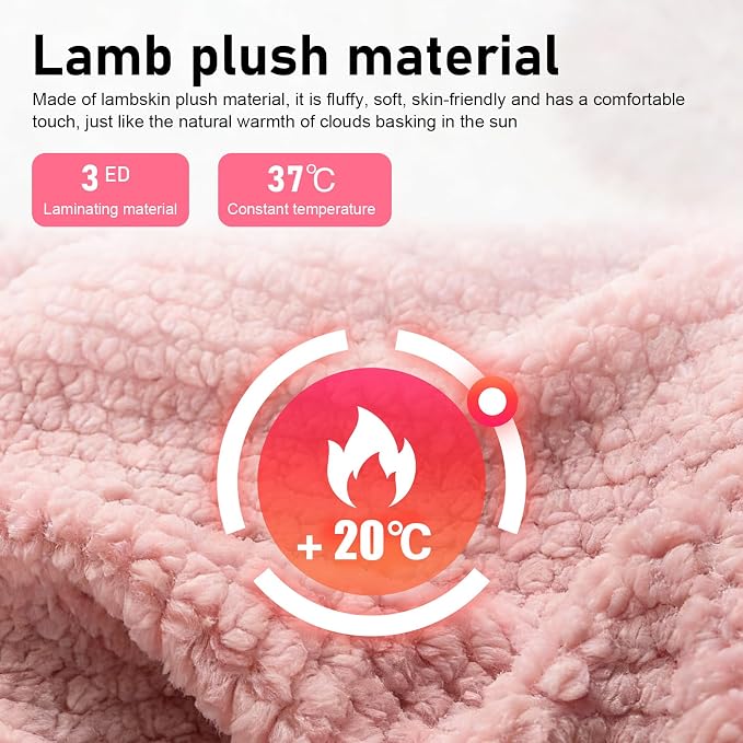 Fuzzy Warm Steering Wheel Cover for Winter, Soft Faux Lamb Fleece with Anti-Slip Inner Ring, 14.96" Inner Diameter Cozy Protective Driving Cover, Universal for Most Cars (Pink)