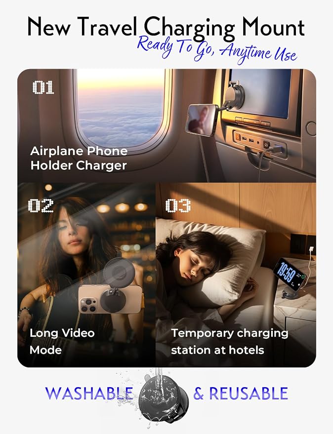 LISEN for 15W Magsafe Car Mount Charger, Magnetic Phone Holders for Your Car, Magnetic Wireless Car Charger, Suction Phone Mount for Car Accessories, Car Mount for iPhone 17 Pro Max 16 15 14 13 12 | [Lever Lock & Easiest Mount] Magsafe Car Mount Charge...