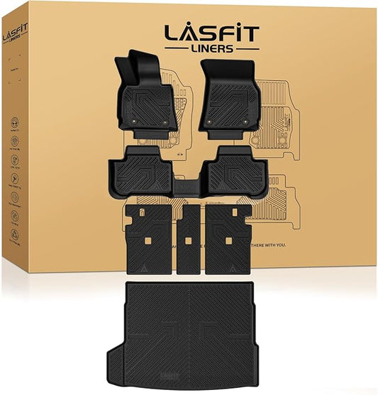 LASFIT Full Set Floor Mats for BMW X3 2025 2026 Custom Fit TPE All Weather 1st & 2nd Row & Seat Back Mat & Cargo Mat Car Mats and Trunk Liners Accessories for 30 xDrive M50 xDrive