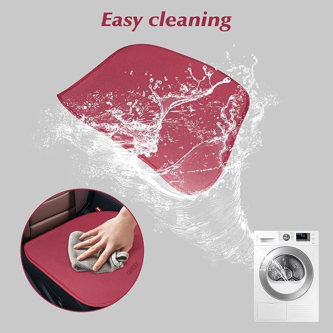2PCS Car Seat Covers Cushion, for Car Seat Office Chair, Prevent Seat Dirt, Thin and Breathable, Do Not Affect Seat Ventilation Functions, with Non Slip Bottom, 20.5"x19.3" Red