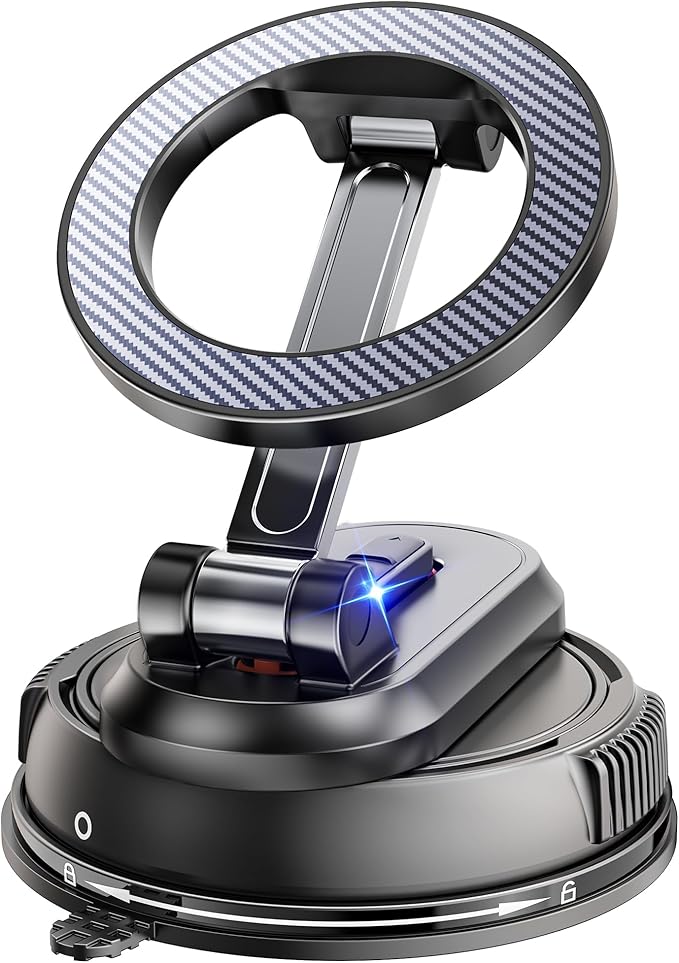 2-IN-1 Detachable MagSafe Car Mount [2800gf Strong Magnet & 89+LBS Suction Base] Vacuum Magnetic Phone Holders for Your Car, 360° Adjustable for iPhone 17 Pro Max 16 15 14 13 12, Car Accessories